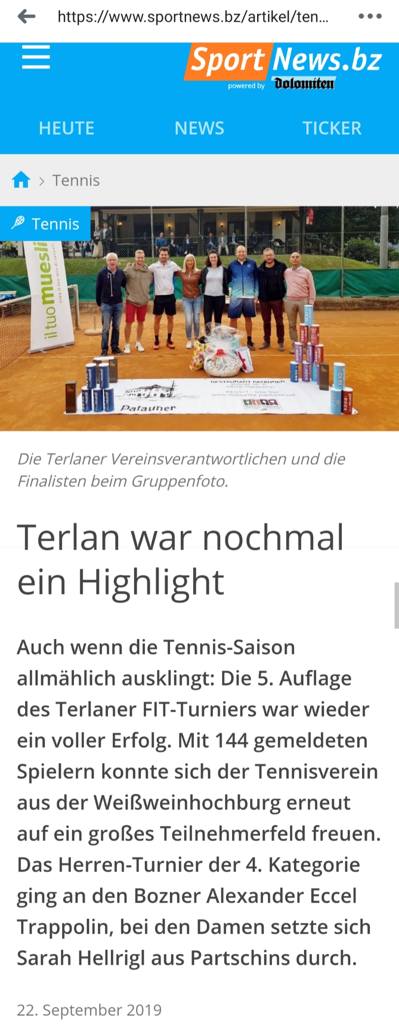 FIT-Turnier 2019 | Terlan war nochmals ein Highlight